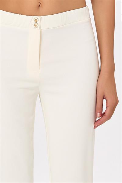 Beli Lastikli ve Düğmeli Pantolon 025-3515