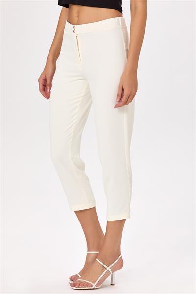 Beli Lastikli ve Düğmeli Pantolon 025-3515