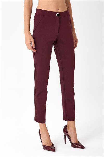 Beli Lastikli ve Düğmeli Pantolon 245-2001