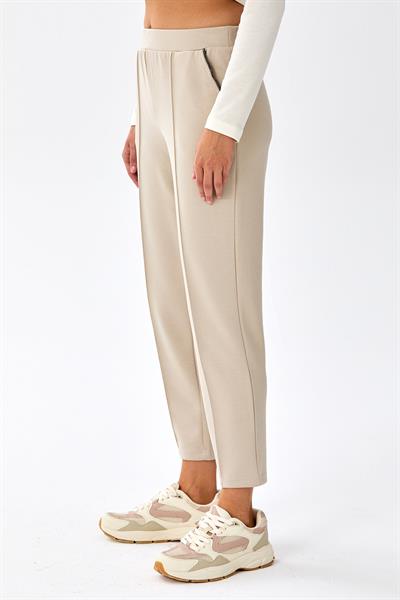 Beli Lastikli Cepleri Taş Şerit Detaylı Pantolon 256-2107