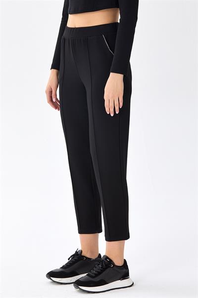 Beli Lastikli Cepleri Taş Şerit Detaylı Pantolon 256-2107