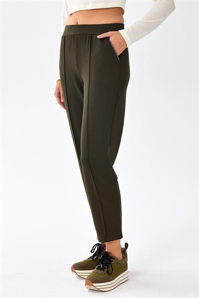 Beli Lastikli Cepleri Taş Şerit Detaylı Pantolon 256-2107