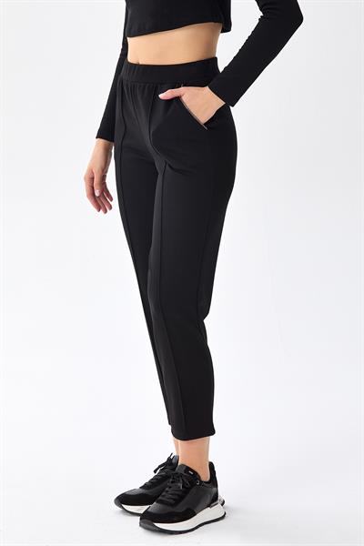 Beli Lastikli Cepleri Taş Şerit Detaylı Pantolon 256-2107