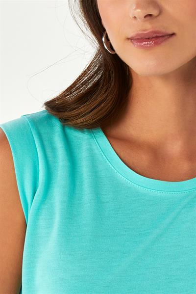 Bisiklet Yaka Düşük Mini Kollu Bluz 024-1044