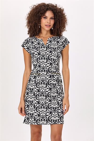 Damla Yaka Sim Şerit Detaylı Elbise 025-4010