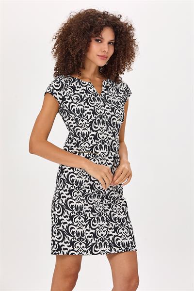 Damla Yaka Sim Şerit Detaylı Elbise 025-4010