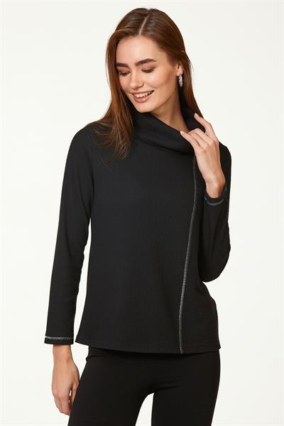 Degaje Yaka Sim Dikişli Triko Bluz 223-1732