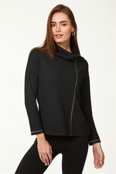 Degaje Yaka Sim Dikişli Triko Bluz 223-1732