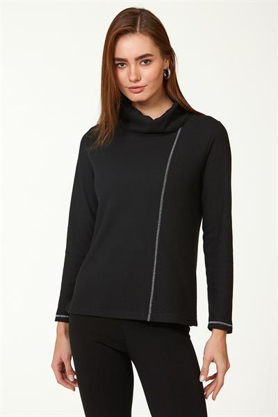 Degaje Yaka Sim Dikişli Triko Bluz 223-1732