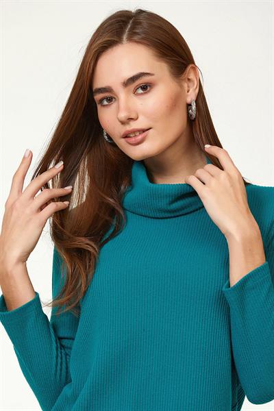 Degaje Yaka Uzun Kol Triko Bluz 223-1729