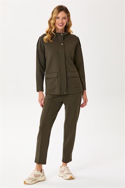 Dik Yaka Apolet Detaylı Sweatshırt 245-2104