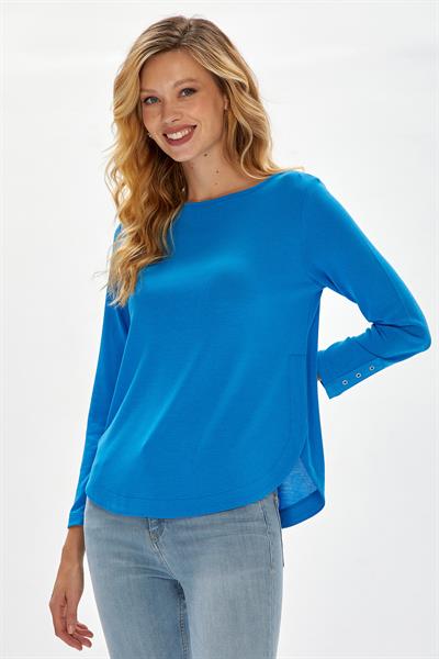 Eteği Oval Kesim Uzun Kol Bluz 234-1004