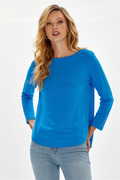 Eteği Oval Kesim Uzun Kol Bluz 234-1004