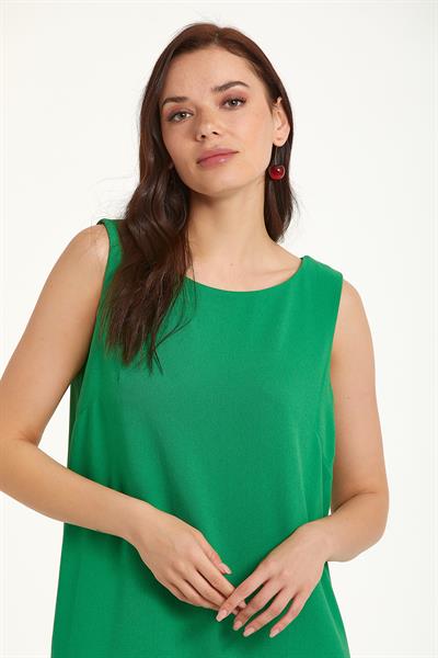 Eteği Volanlı Kolsuz Elbise 023-4009