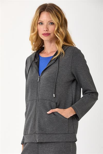 Fermuarlı Kapüşonlu ve Cepli S-Shirt 245-2100