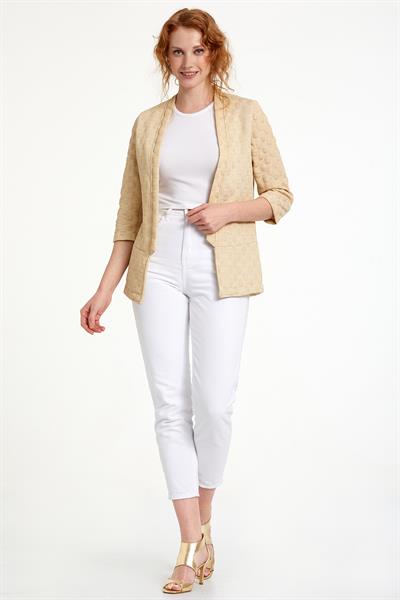 Gold Simli ¾ Kol Ceket 023-4408