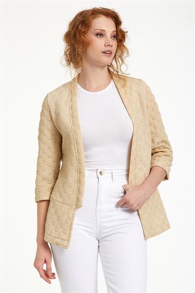 Gold Simli ¾ Kol Ceket 023-4408