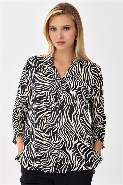 Gömlek Yaka ¾ Kol Bluz 256-3002