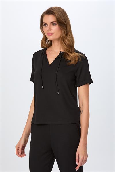Hakim Yaka Bağcıklı Kısa Kol S-Shirt 026-2112