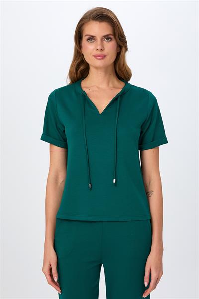 Hakim Yaka Bağcıklı Kısa Kol S-Shirt 026-2112