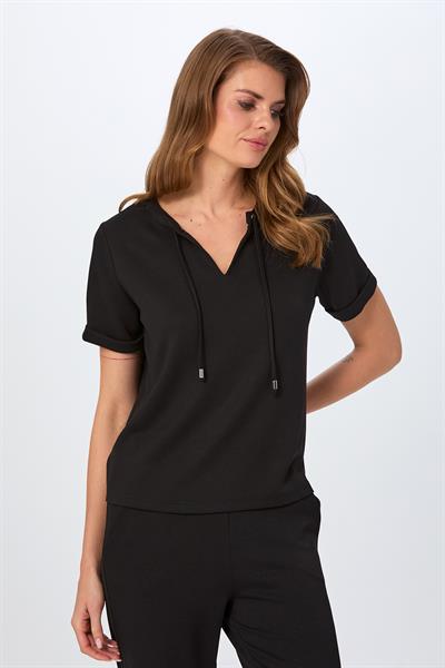 Hakim Yaka Bağcıklı Kısa Kol S-Shirt 026-2112