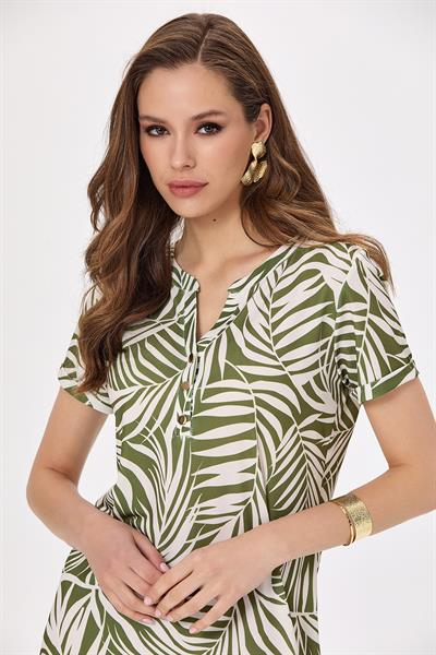 Hakim Yaka Önü Çıtçıtlı Duble Kol Elbise 025-2510