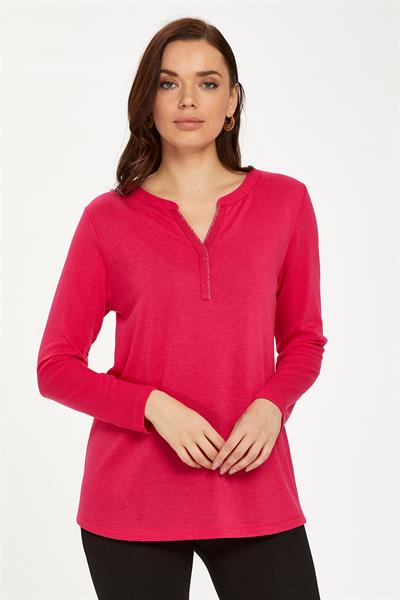 Hakim Yaka Yakası Sim Şeritli Bluz 234-1011