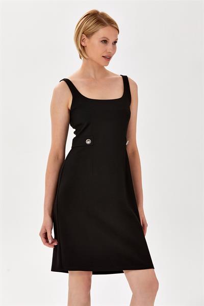 Kare Yaka Kalın Askılı Elbise 024-2514