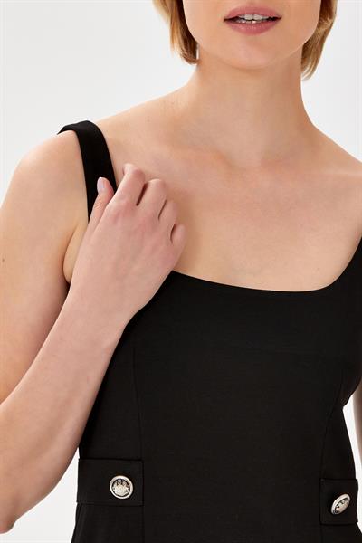 Kare Yaka Kalın Askılı Elbise 024-2514