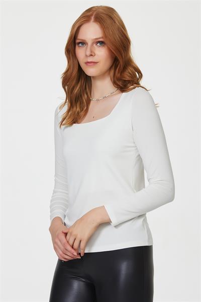 Kare Yaka Uzun Kol Bluz 223-1013