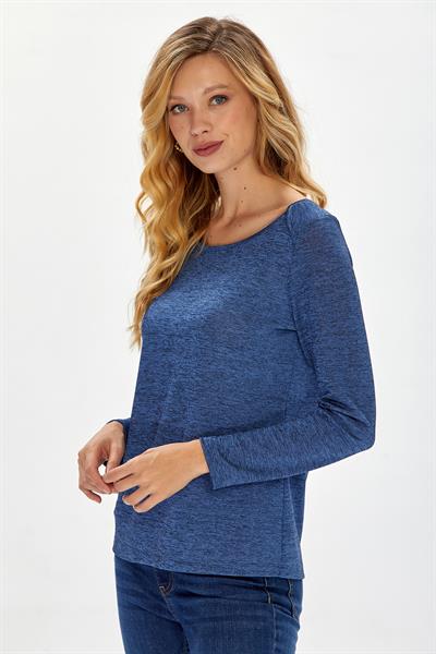 Kayık Yaka Uzun Kol Bluz 234-1204