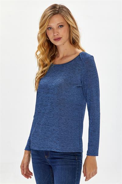 Kayık Yaka Uzun Kol Bluz 234-1204