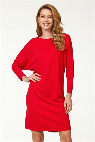 Kayık Yaka Yarasa Kol Elbise 223-2506