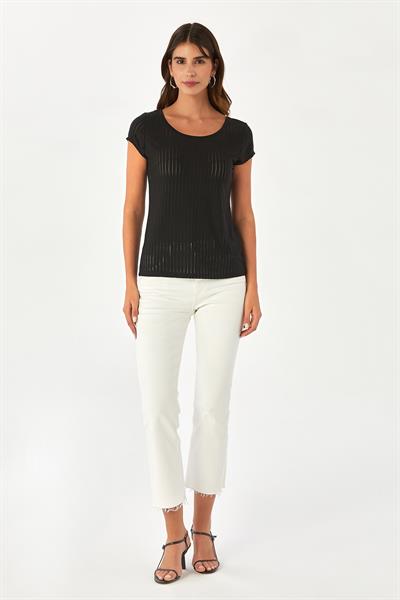 KayıkYaka Sırtı Tokalı Bluz 024-1013