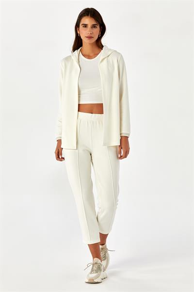 Kolu Sim Şeritli Kapüşonlu Hırka 024-2104