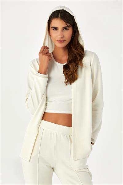 Kolu Sim Şeritli Kapüşonlu Hırka 024-2104