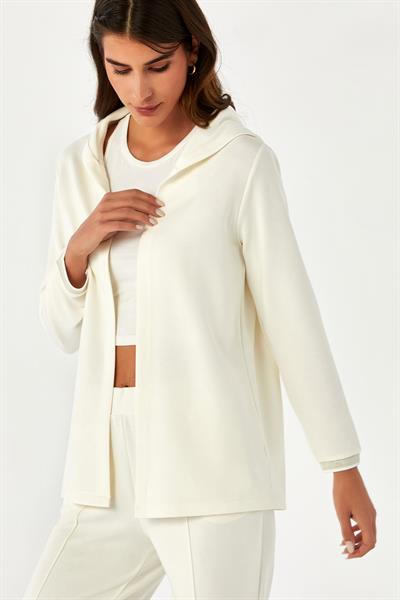 Kolu Sim Şeritli Kapüşonlu Hırka 024-2104