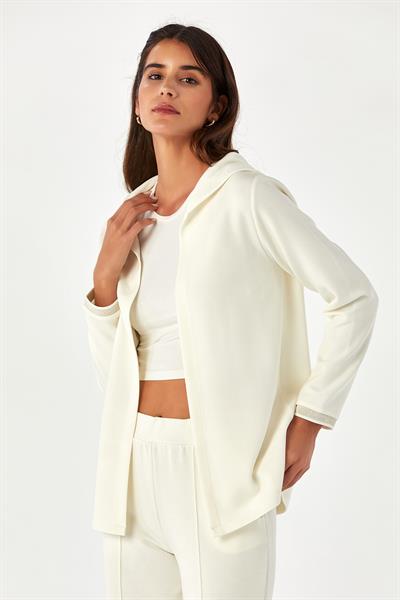 Kolu Sim Şeritli Kapüşonlu Hırka 024-2104