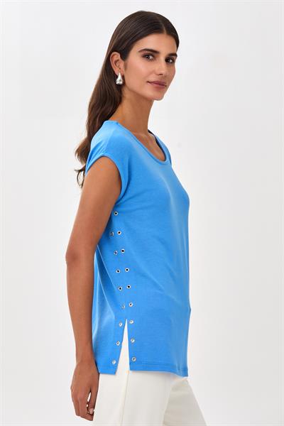 Kuşgözü Detaylı Yuvarlak Yaka Bluz 025-1007