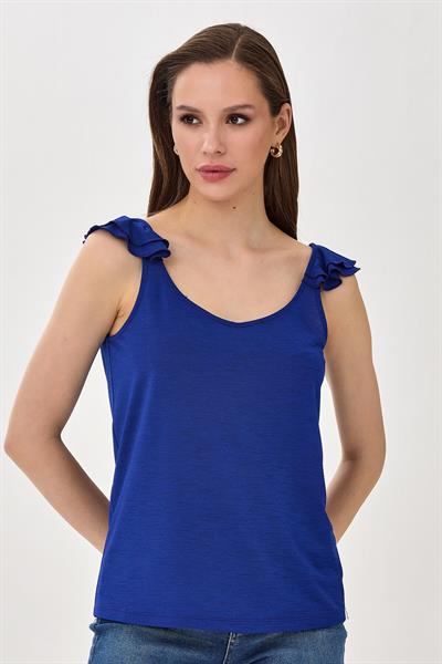 Omuzları Fırfırlı Askılı Bluz 025-1038