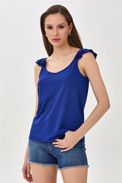 Omuzları Fırfırlı Askılı Bluz 025-1038