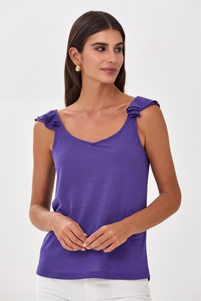 Omuzları Fırfırlı Askılı Bluz 025-1038