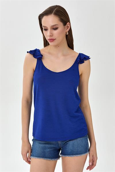 Omuzları Fırfırlı Askılı Bluz 025-1038