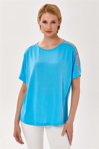 Omuzları Payet  Şeritli Yarasa Kol Bluz 024-1037