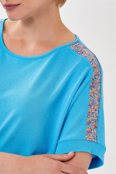 Omuzları Payet  Şeritli Yarasa Kol Bluz 024-1037