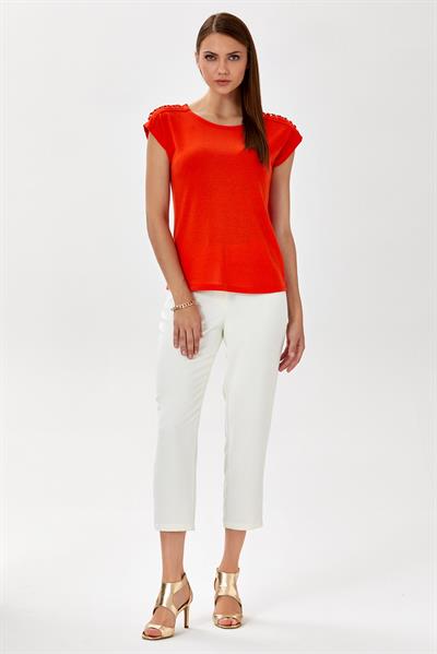 Omuzu Zincir Detaylı Bluz 024-1036