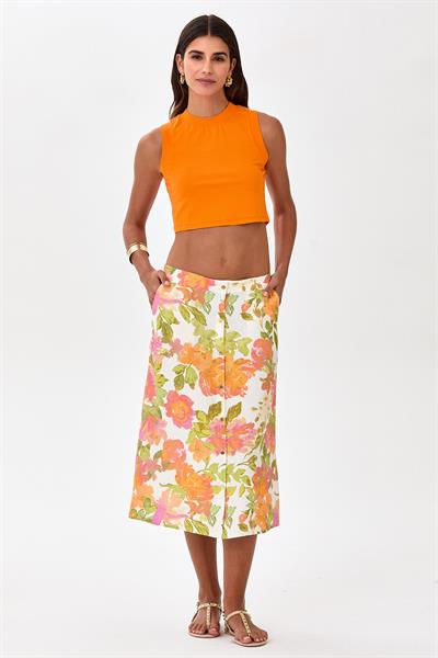 Önü Çıtçıtlı Cep Detaylı Etek 025-3518