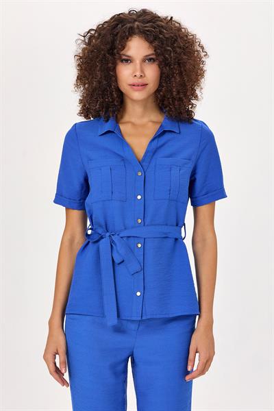 Önü Çıtçıtlı Cep Detaylı Gömlek 025-3002