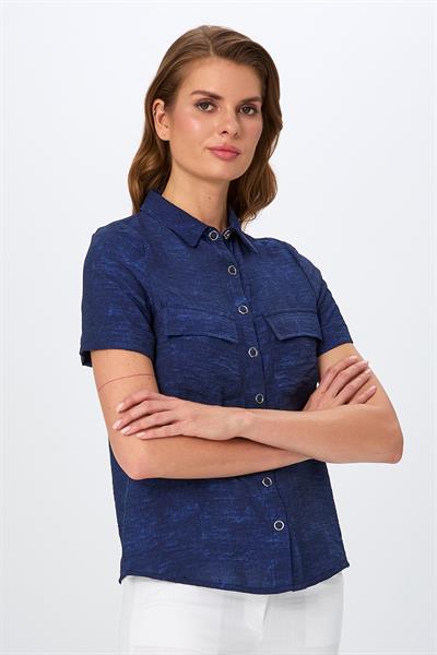 Önü Çıtçıtlı Cep Detaylı Gömlek 026-3006