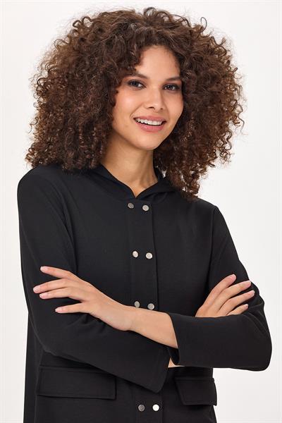 Önü Çıtçıtlı Kapüşonlu S-Shirt 025-2108